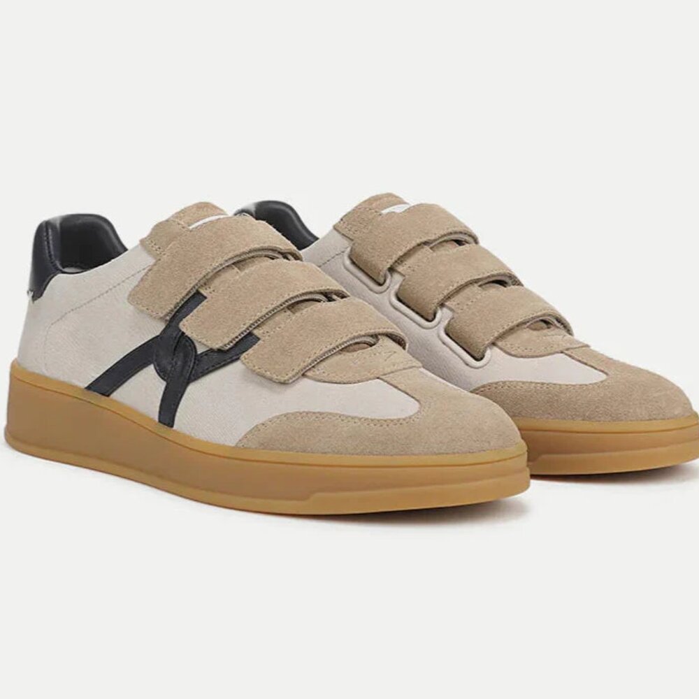 NEW NIB Veronica Beard Reagan Mixed Leather Triple-Grip Sneakers $295 MSRP - Picture 4 of 11